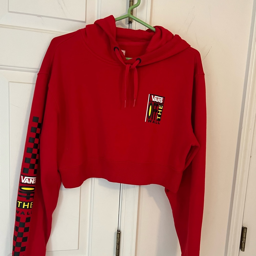 Vans off the Wall tracked crop hoodie size XS